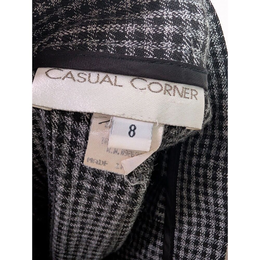Vintage Casual Corner Houndstooth Skirt Black Gray Pleated Size 8 Academia - Picture 4 of 5